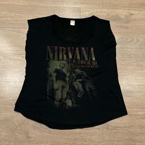 Vintage 90’s 1991 Kurt Cobain Nirvana chopped up grail tank top M